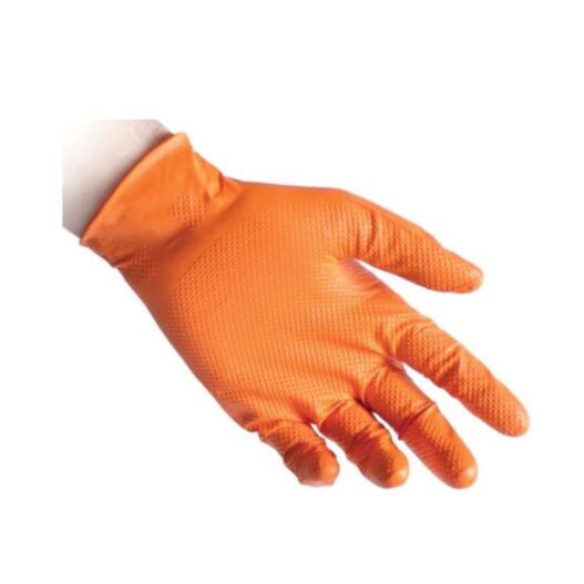 Guanti full-grip in nitrile arancione Reflexx N85 – 50 Pezzi